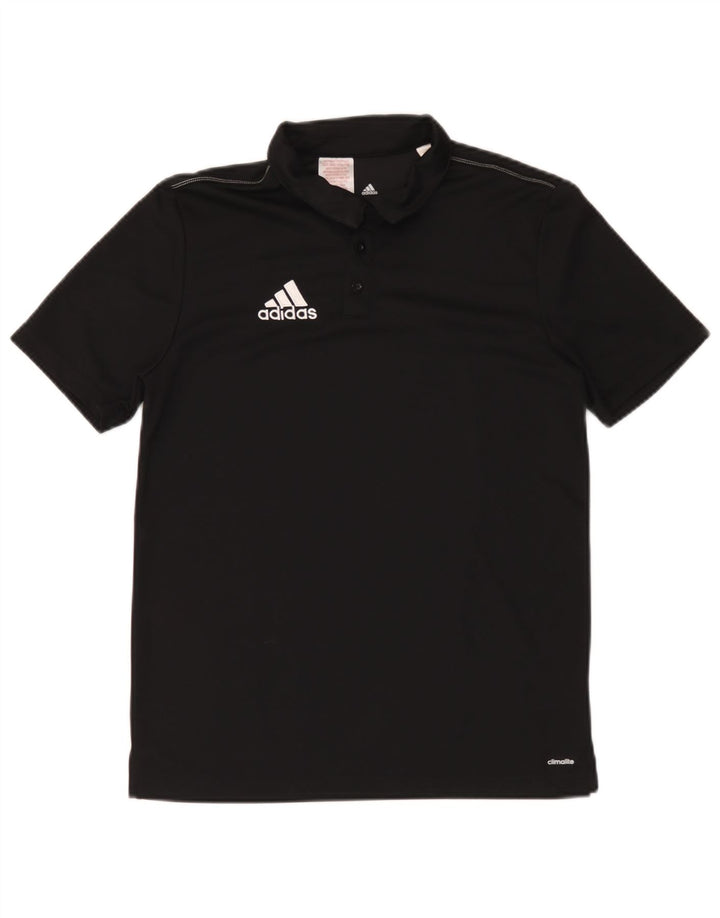 Adidas Boys Climalite Polo Shirt 13-14 Years Black Polyester