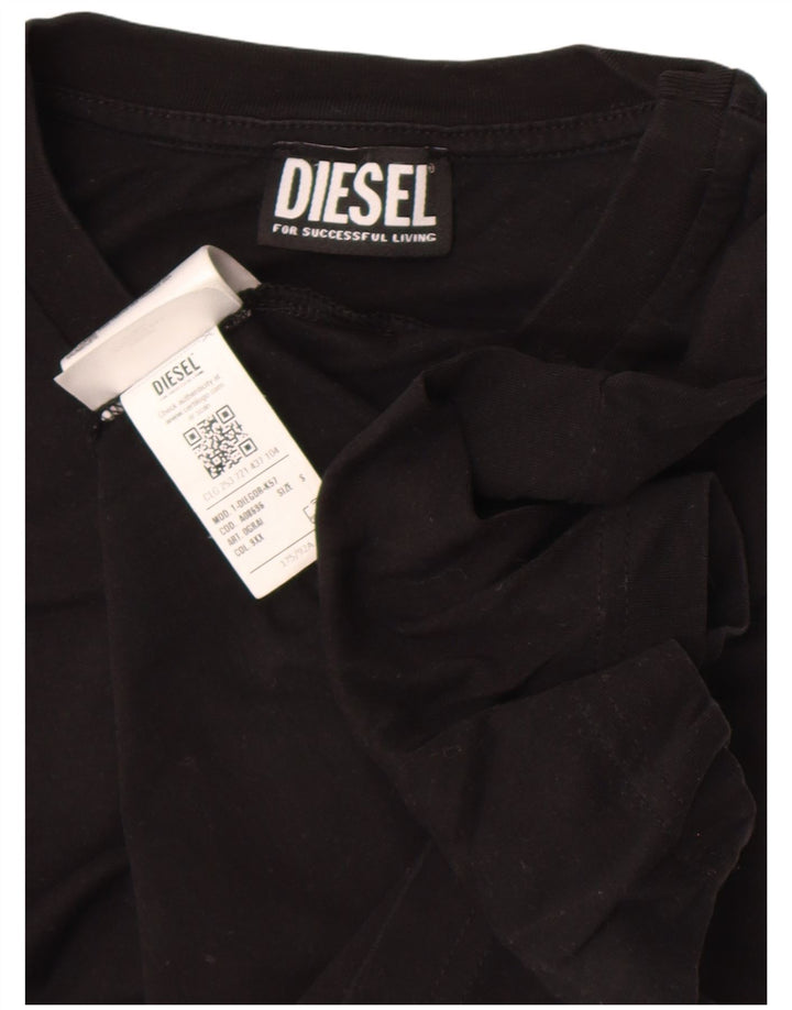 Diesel Mens Graphic T-Shirt Top Small Black Cotton