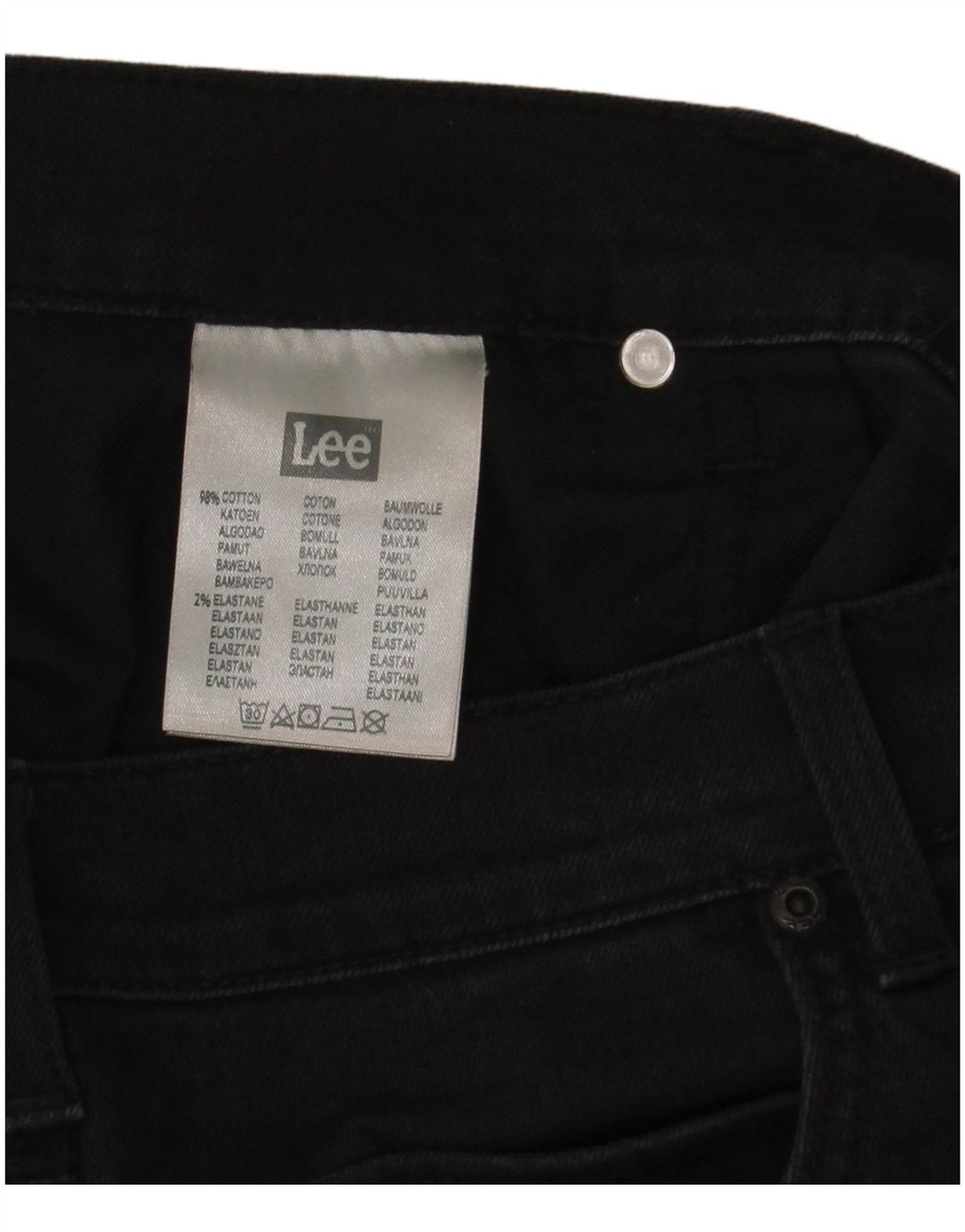 Lee Mens Rider Straight Jeans W36 L34 Black Cotton