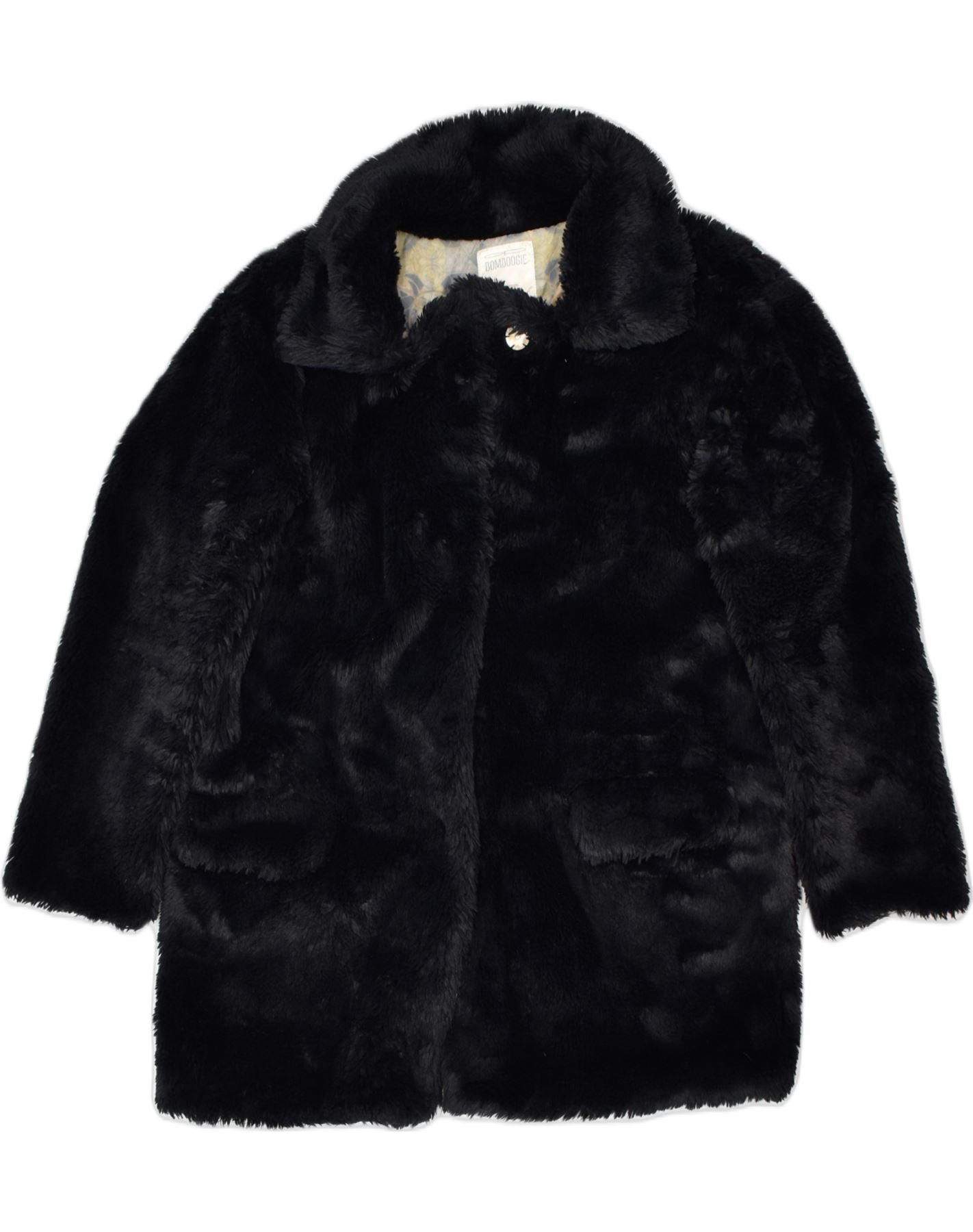 Small black sale fur coat