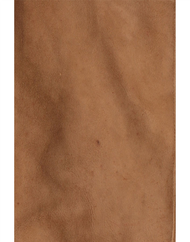 VINTAGE Womens Shearling Coat IT 52 2XL Brown Shearling