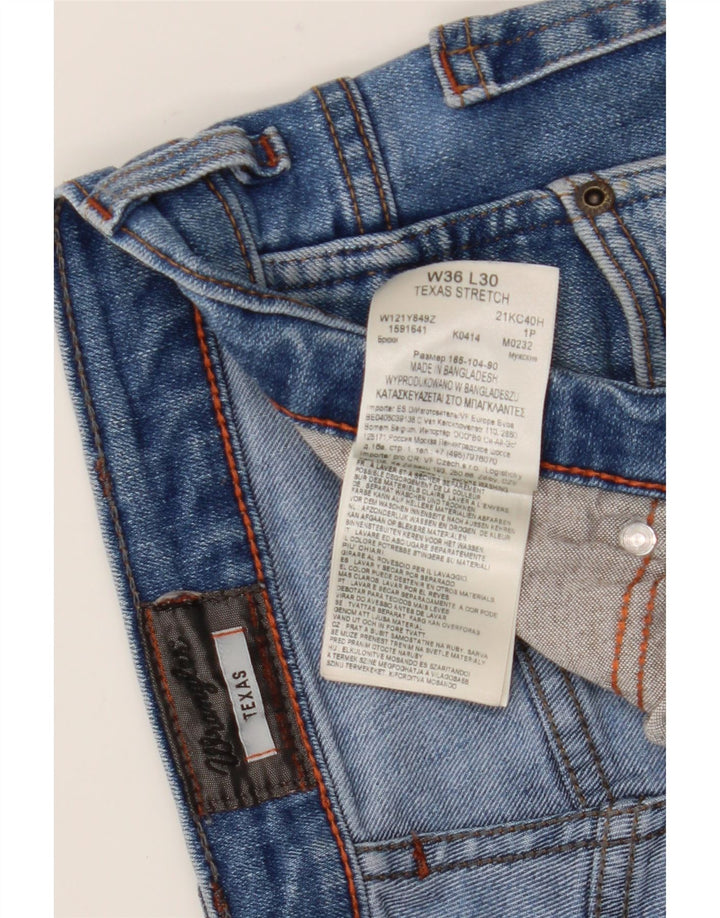 Wrangler Mens Texas Stretch Straight Jeans W36 L30 Blue Cotton