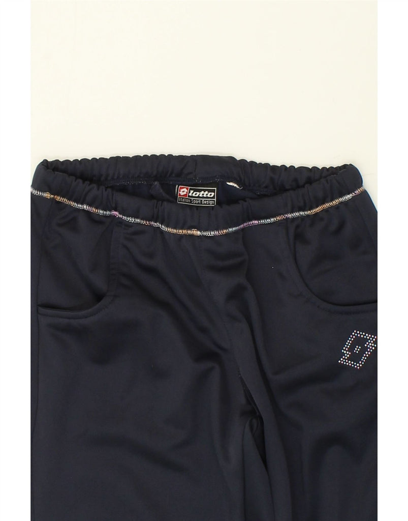 LOTTO Girls Tracksuit Trousers 7-8 Years Navy Blue | Vintage Lotto | Thrift | Second-Hand Lotto | Used Clothing | Messina Hembry 