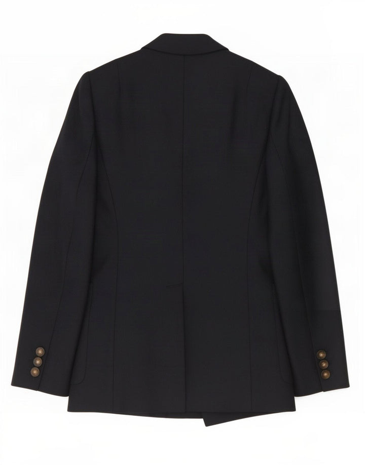 Reiss Womens Double Breasted Blazer Jacket UK 8 Small Navy Blue Wool