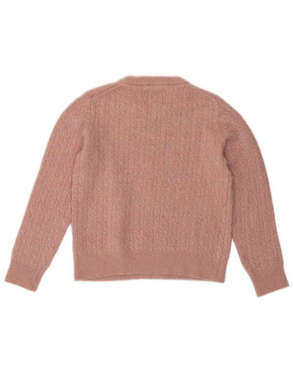 Jack Wills Womens Boat Neck Jumper Sweater UK 14 Large Pink Merino Wool