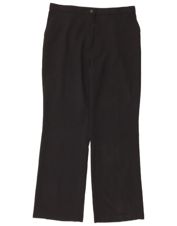 Marks & Spencer Womens Straight Casual Trousers UK 16 Large W34 L31 Black