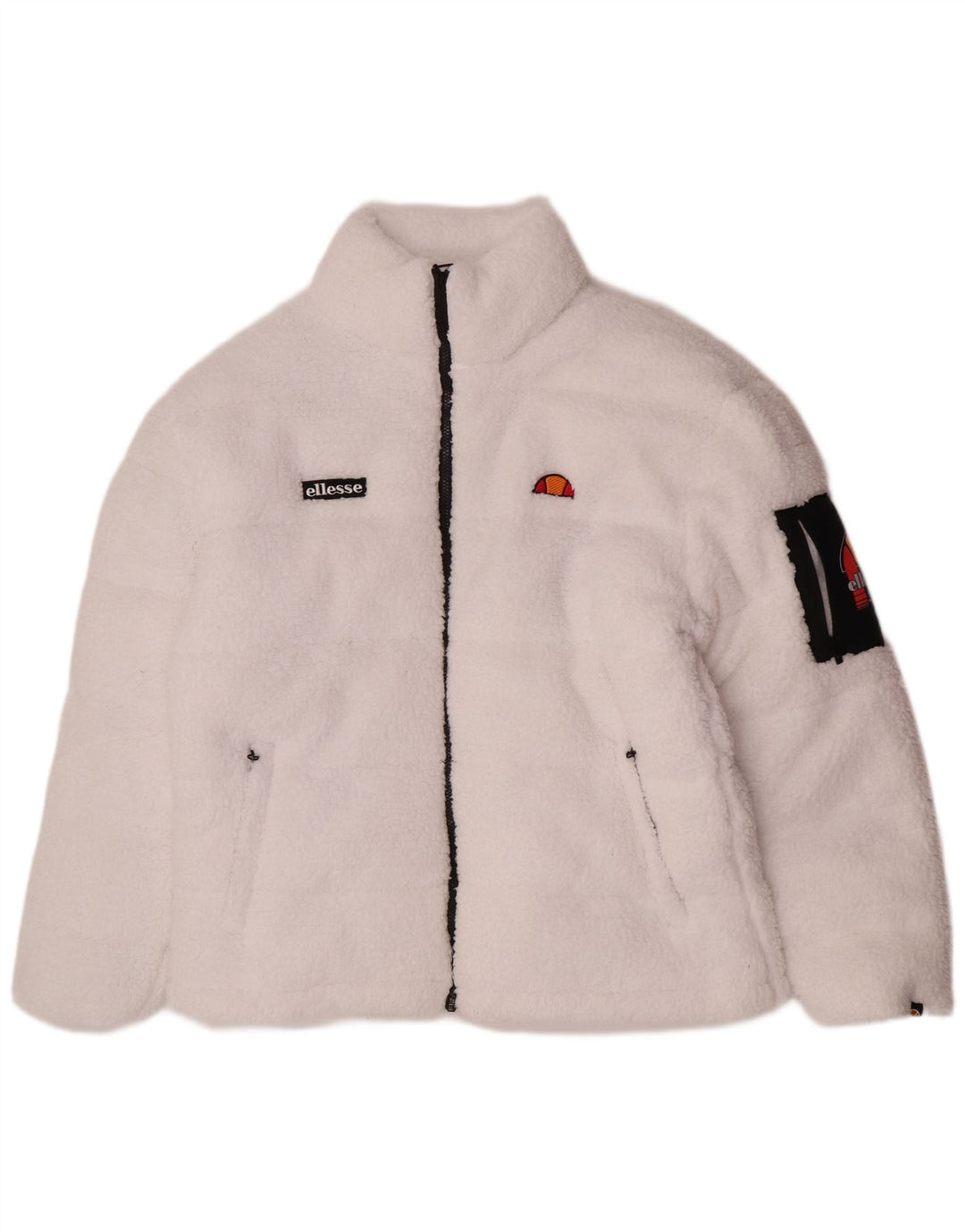Ellesse Womens Fleece Padded Jacket UK 14 Large White Polyester Sports