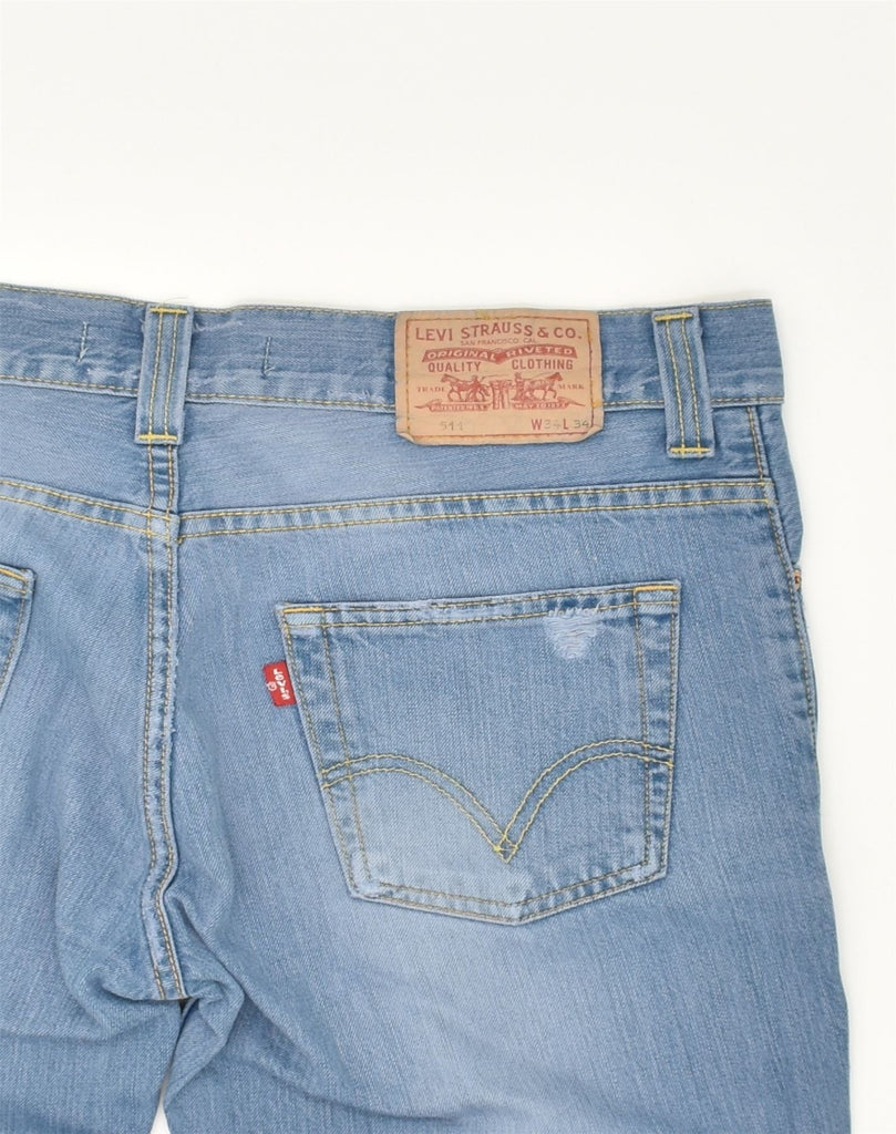 LEVI'S Mens 511 Distressed Slim Jeans W34 L28 Blue Cotton | Vintage Levi's | Thrift | Second-Hand Levi's | Used Clothing | Messina Hembry 