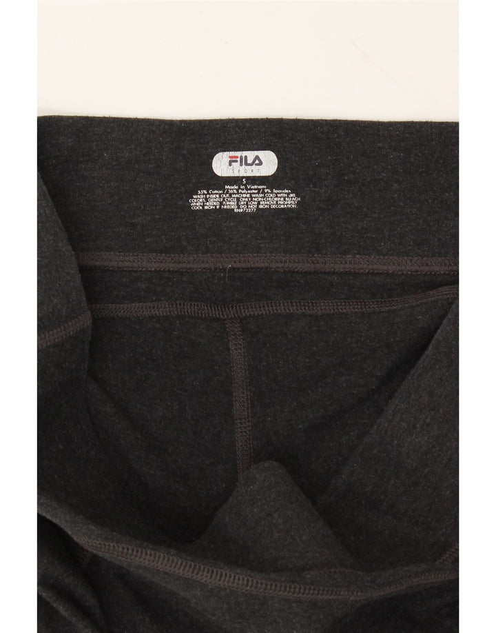 FILA Womens Graphic Capri Leggings UK 10 Small Grey Cotton Vintage Fila and Second-Hand Fila from Messina Hembry 