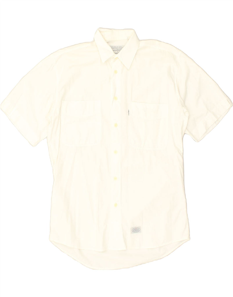 LEVI'S Mens Short Sleeve Shirt Small White Cotton | Vintage Levi's | Thrift | Second-Hand Levi's | Used Clothing | Messina Hembry 