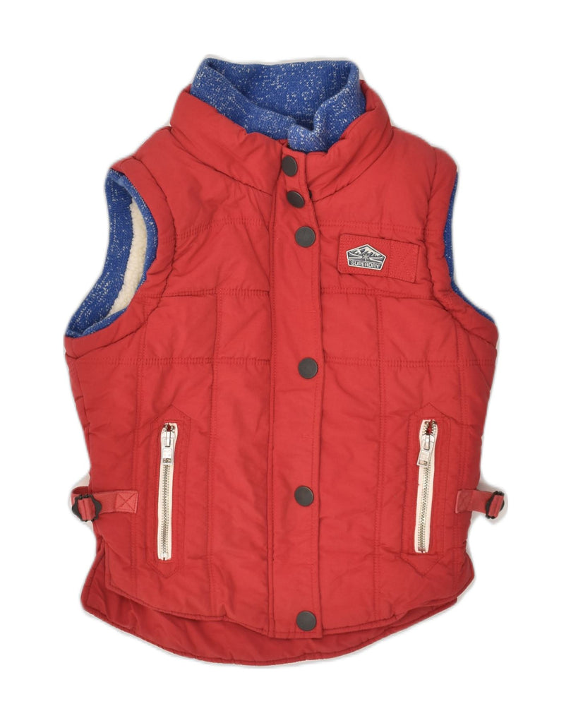 SUPERDRY Womens Sherpa Padded Gilet UK 14 Medium Red Cotton | Vintage Superdry | Thrift | Second-Hand Superdry | Used Clothing | Messina Hembry 