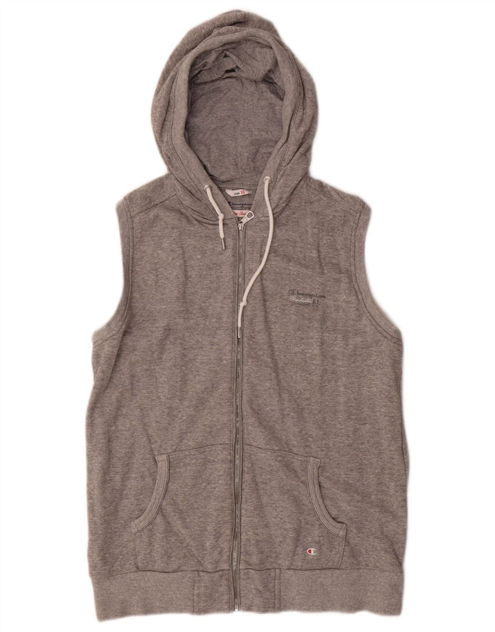 CHAMPION Womens Heritage Classics Zip Hoodie Sweater UK 18 XL Grey