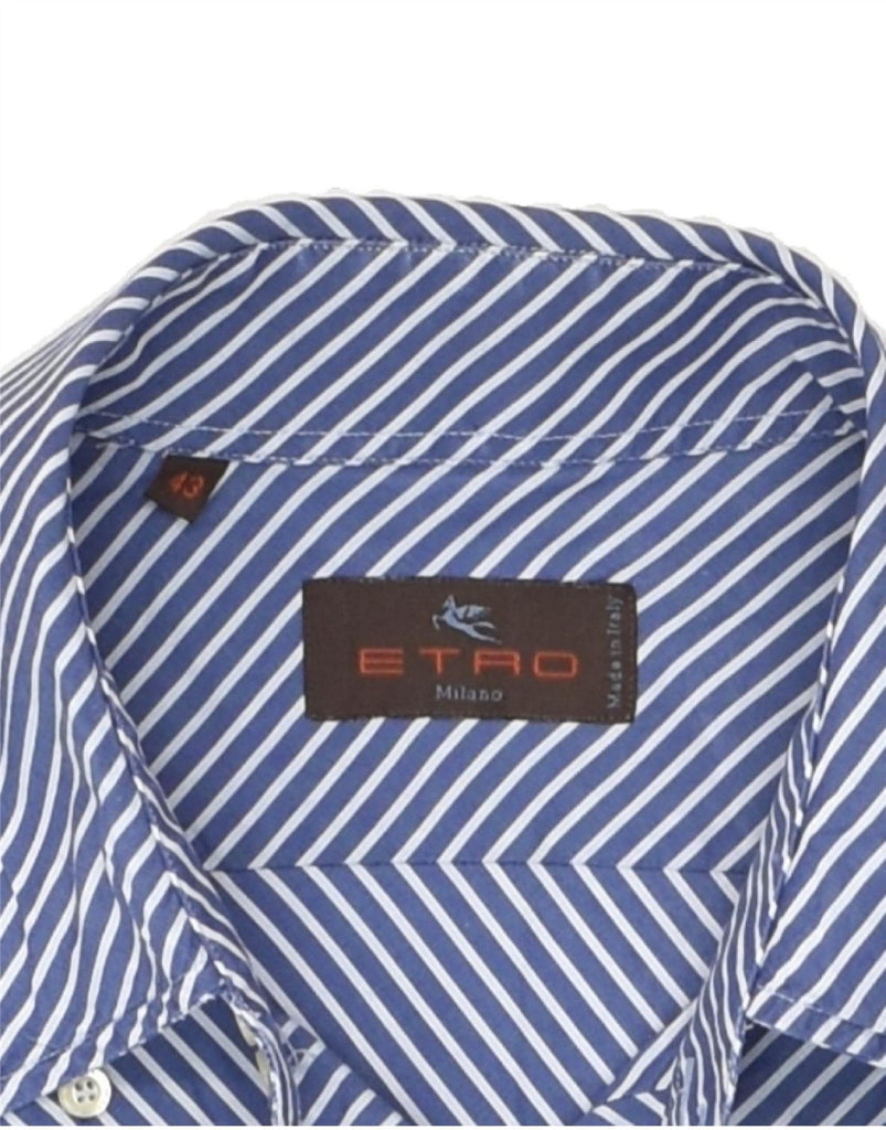 ETRO Mens Shirt Size 16 Large Blue Striped | Vintage Etro | Thrift | Second-Hand Etro | Used Clothing | Messina Hembry 