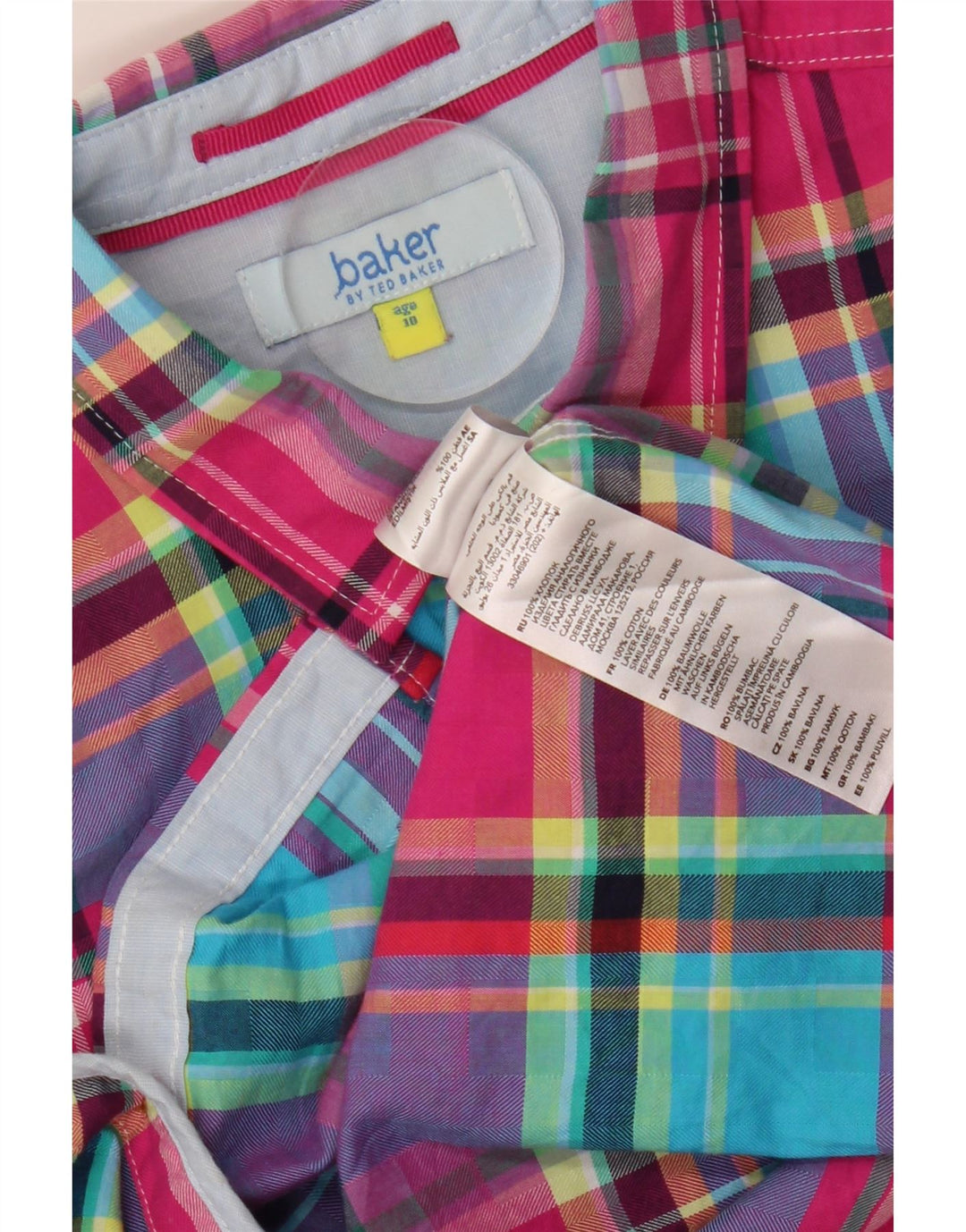 TED BAKER Boys Flannel Shirt 9-10 Years Multicoloured Check Cotton