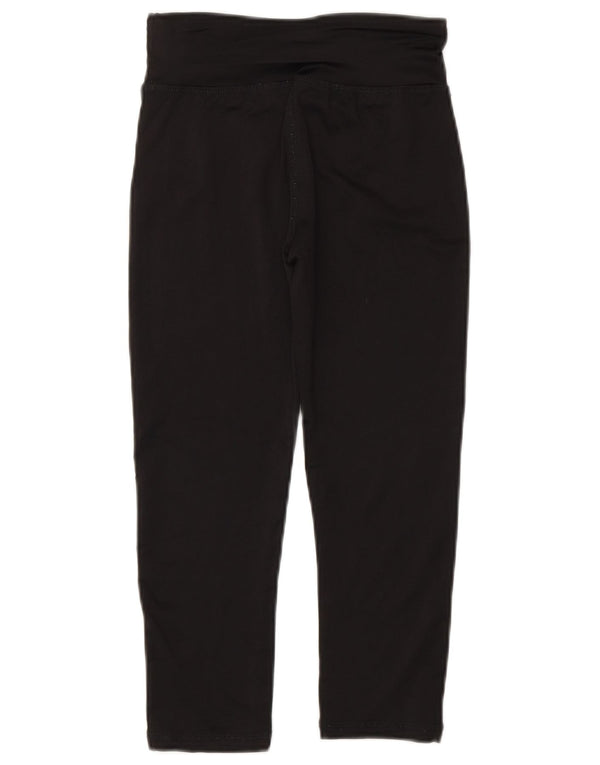 Reebok Girls Capri Graphic Leggings 10-11 Years Black Polyester