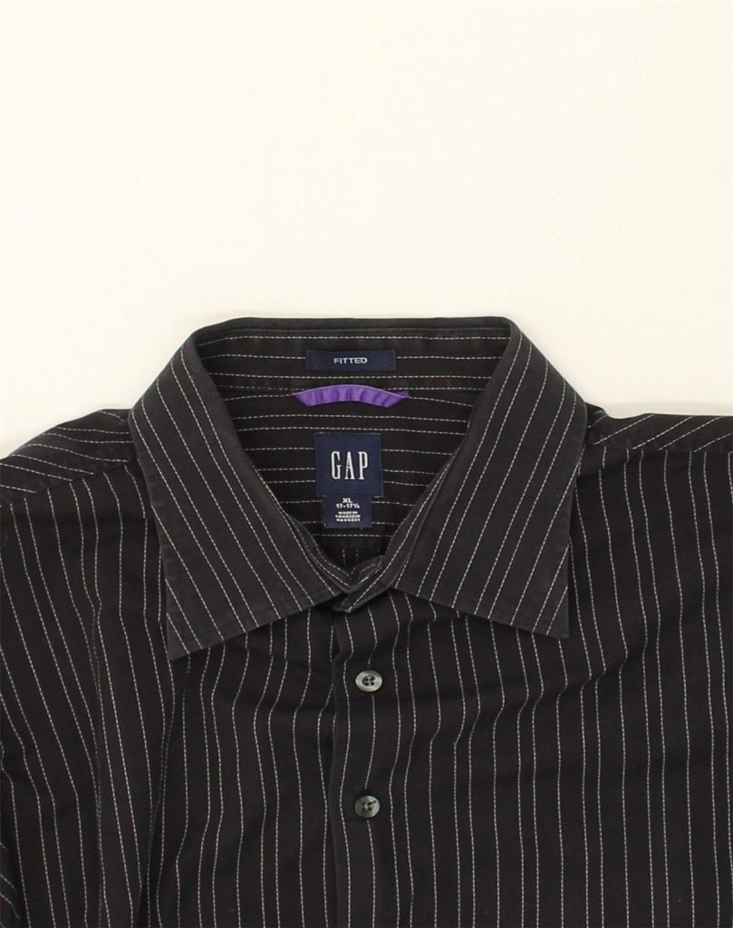 GAP Mens Shirt Size 17 17 1/2 XL Black Striped Cotton | Vintage Gap | Thrift | Second-Hand Gap | Used Clothing | Messina Hembry 