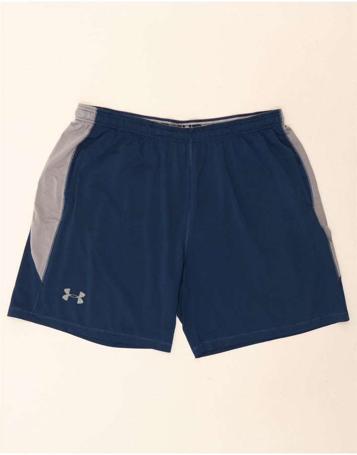Under Armour Mens Sport Shorts 2XL  Navy Blue Colourblock Polyester