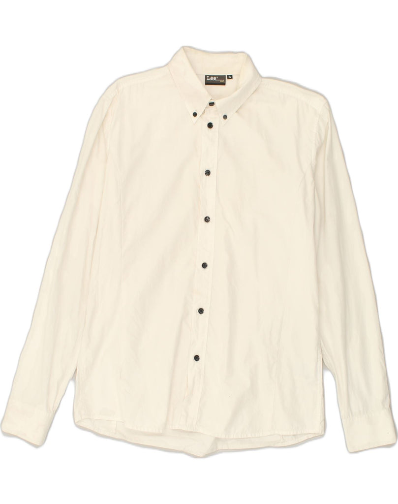 LEE Mens Shirt XL White Cotton | Vintage Lee | Thrift | Second-Hand Lee | Used Clothing | Messina Hembry 