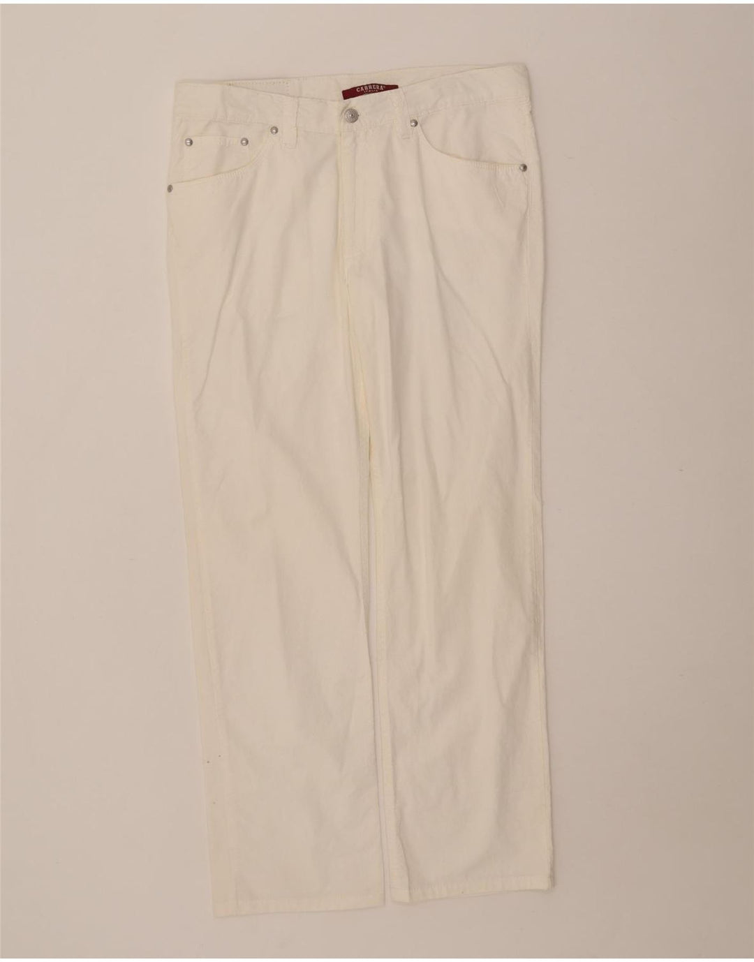 Carrera Mens 700 Regular Fit Casual Trousers Size 33 White Cotton