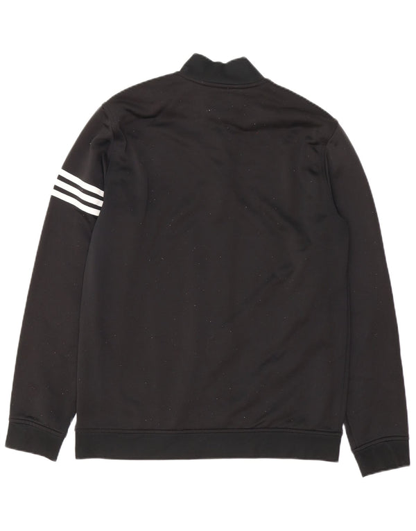 Adidas Mens Climalite Zip Neck Sweatshirt Jumper Medium Black Polyester