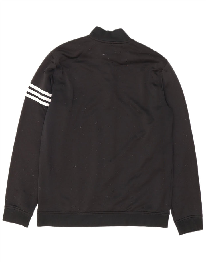 Adidas Mens Climalite Zip Neck Sweatshirt Jumper Medium Black Polyester