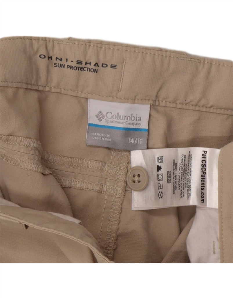 COLUMBIA Boys Omni-Shade Cargo Shorts 14-15 Years W30 Beige Nylon Vintage Columbia and Second-Hand Columbia from Messina Hembry 