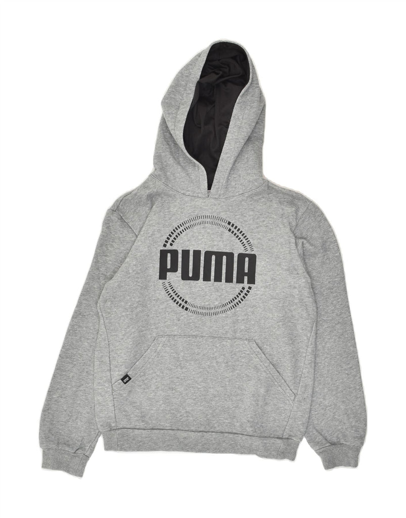 PUMA Boys Graphic Hoodie Jumper 11-12 Years Grey | Vintage Puma | Thrift | Second-Hand Puma | Used Clothing | Messina Hembry 