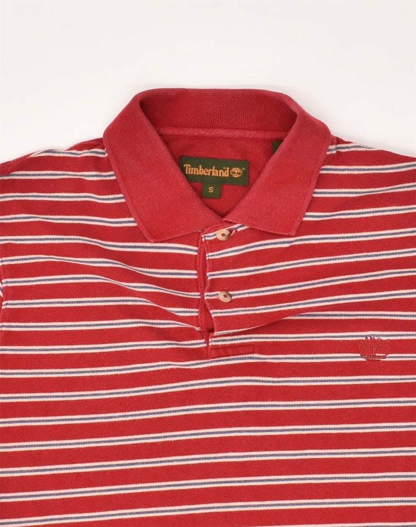 TIMBERLAND Mens Polo Shirt Small Red Striped Cotton | Vintage Timberland | Thrift | Second-Hand Timberland | Used Clothing | Messina Hembry 