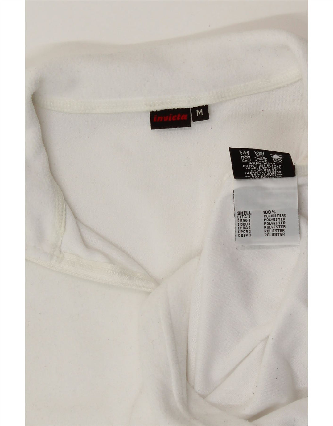 Invicta Womens Zip Neck Fleece Jumper UK 14 Medium White Polyester