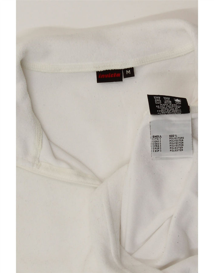 Invicta Womens Zip Neck Fleece Jumper UK 14 Medium White Polyester