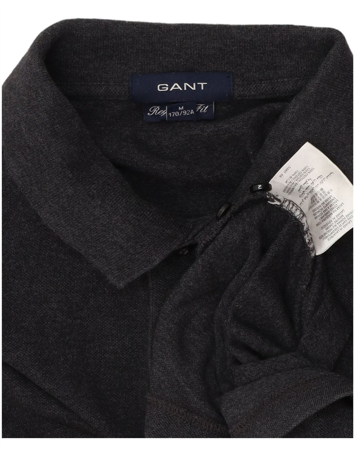 GANT Mens Regular Fit Long Sleeve Polo Shirt Medium Grey Cotton
