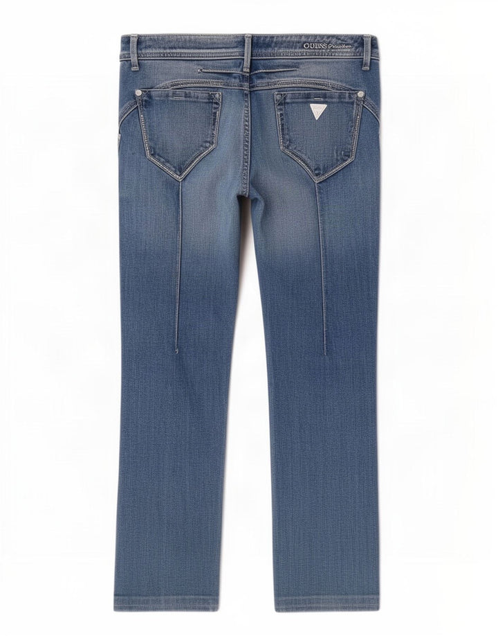 Guess Womens Straight Jeans W29 L27 Blue Cotton