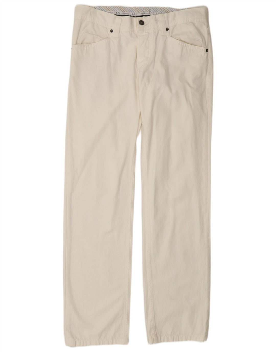 DOLCE & GABBANA Mens Straight Jeans W34 L32 White Cotton