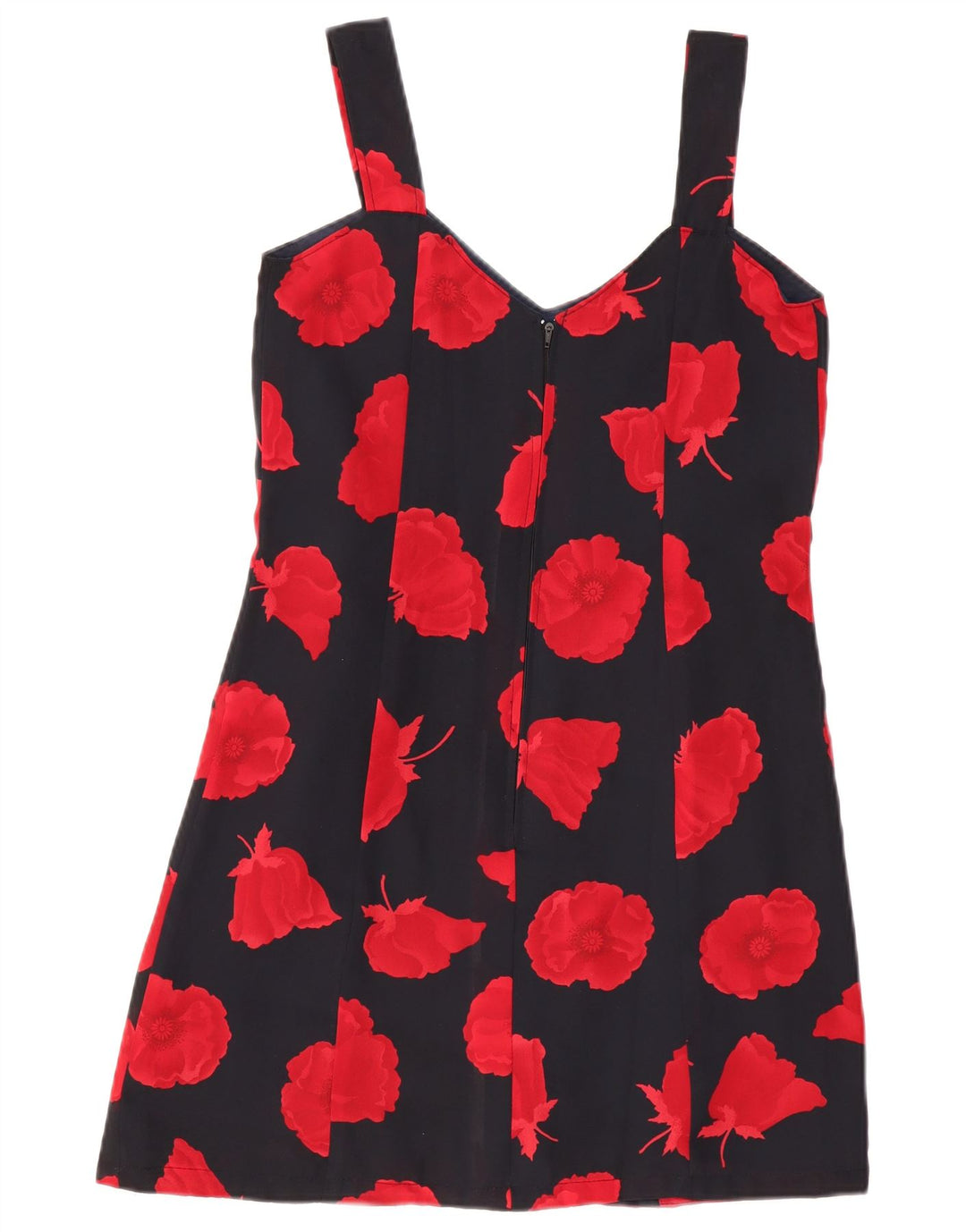 Vintage Womens Slip Dress UK 8 Small Black Floral