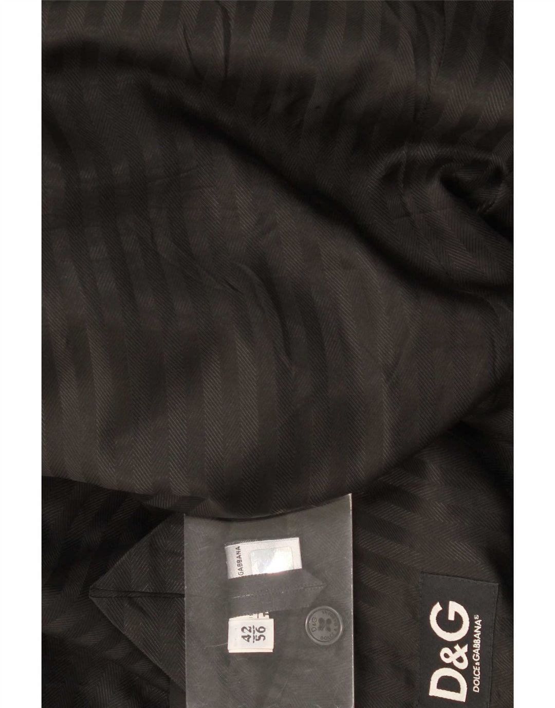 Dolce & Gabbana Mens Overcoat UK 42 XL Black Pinstripe