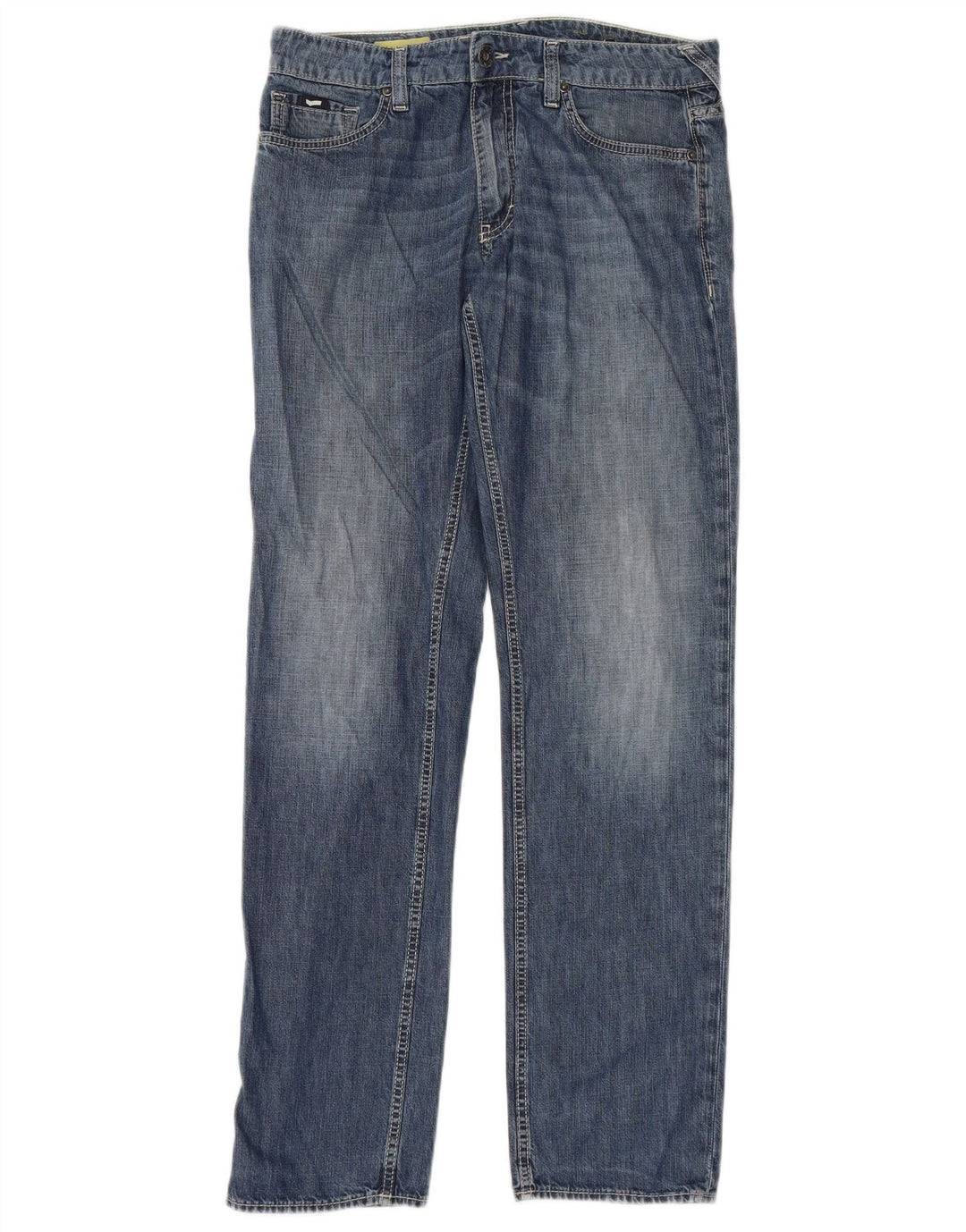 Gas Mens Straight Jeans W32 L34 Blue Cotton