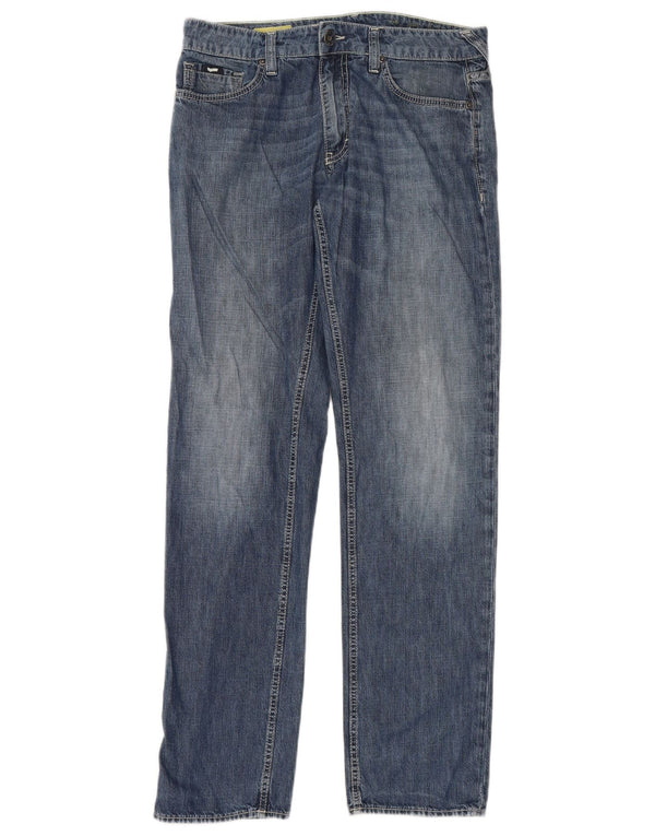 Gas Mens Straight Jeans W32 L34 Blue Cotton