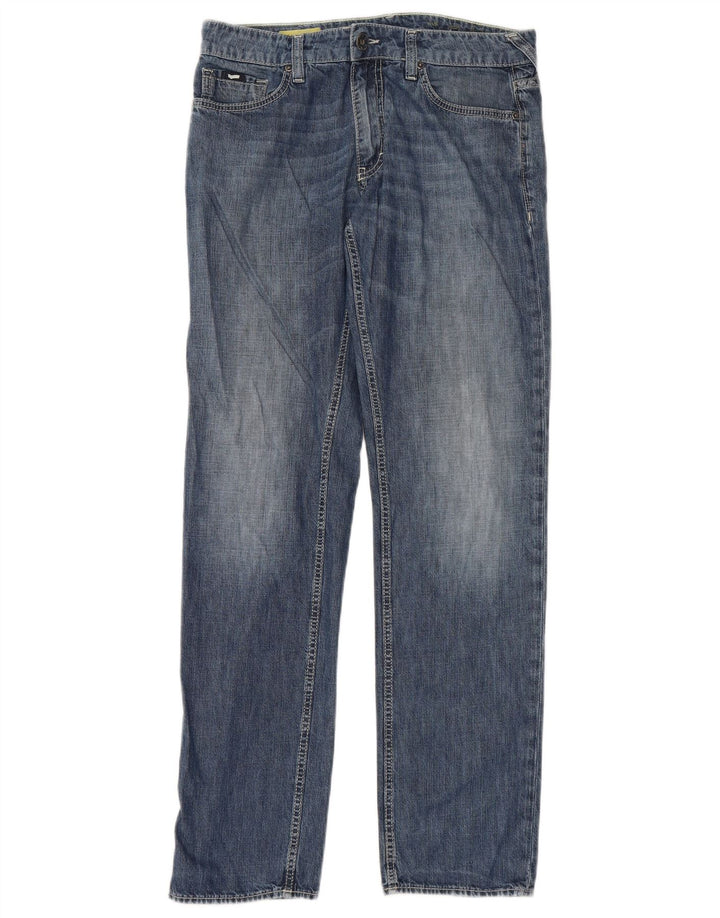 Gas Mens Straight Jeans W32 L34 Blue Cotton