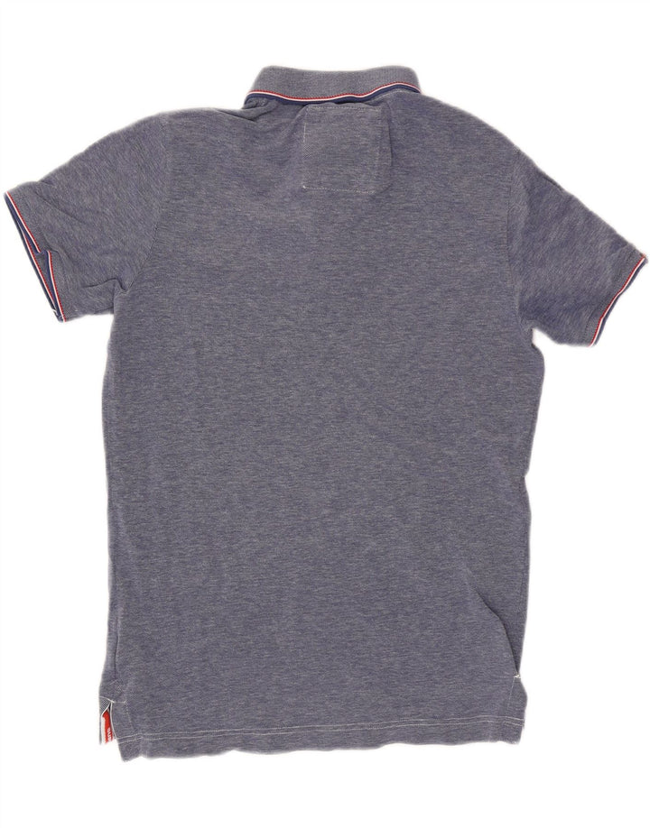 Superdry Mens Polo Shirt Medium Blue Cotton