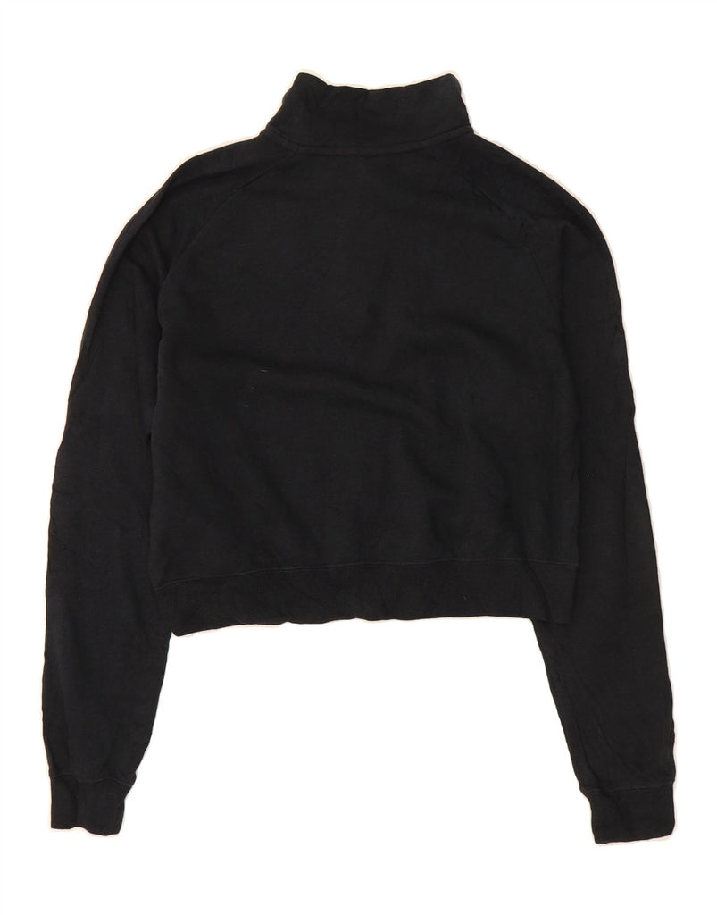 NIKE Womens Oversized Crop Zip Neck Sweatshirt Jumper UK 6 XS Black Vintage Nike and Second-Hand Nike from Messina Hembry 