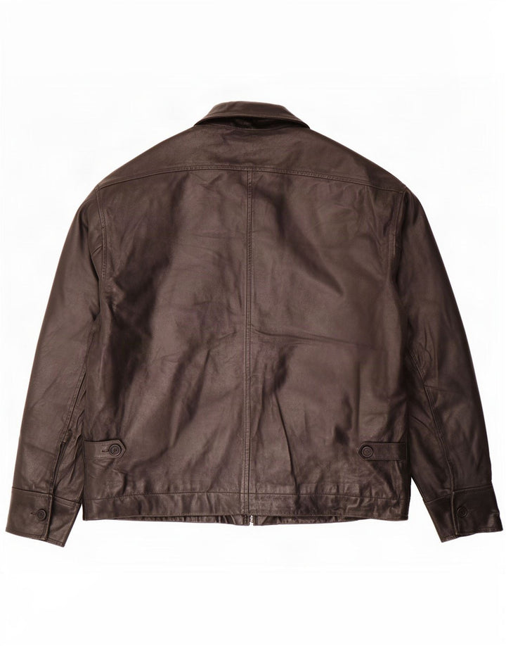 Paul Smith Mens Leather Jacket UK 42 XL Black
