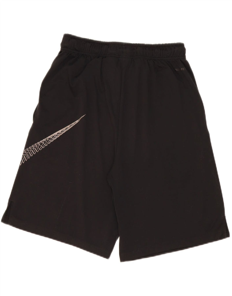 NIKE Mens Dri Fit Graphic Sport Shorts Large Black Polyester Vintage Nike and Second-Hand Nike from Messina Hembry 
