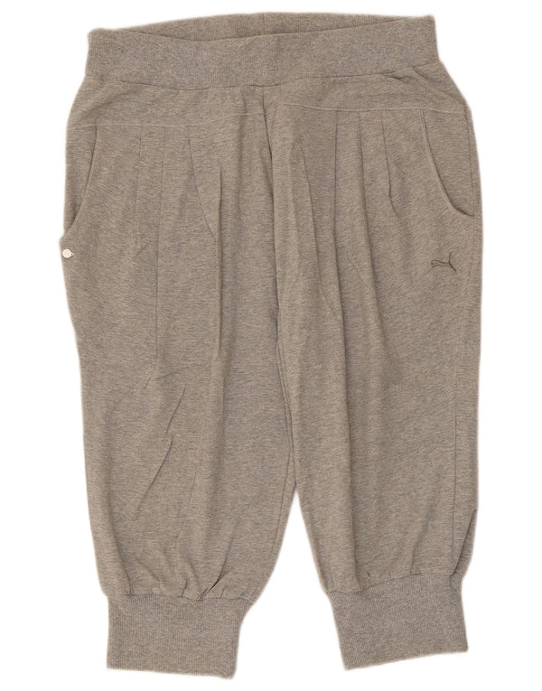 Puma Womens Bermuda Sport Shorts UK 14 Large Grey Flecked Cotton