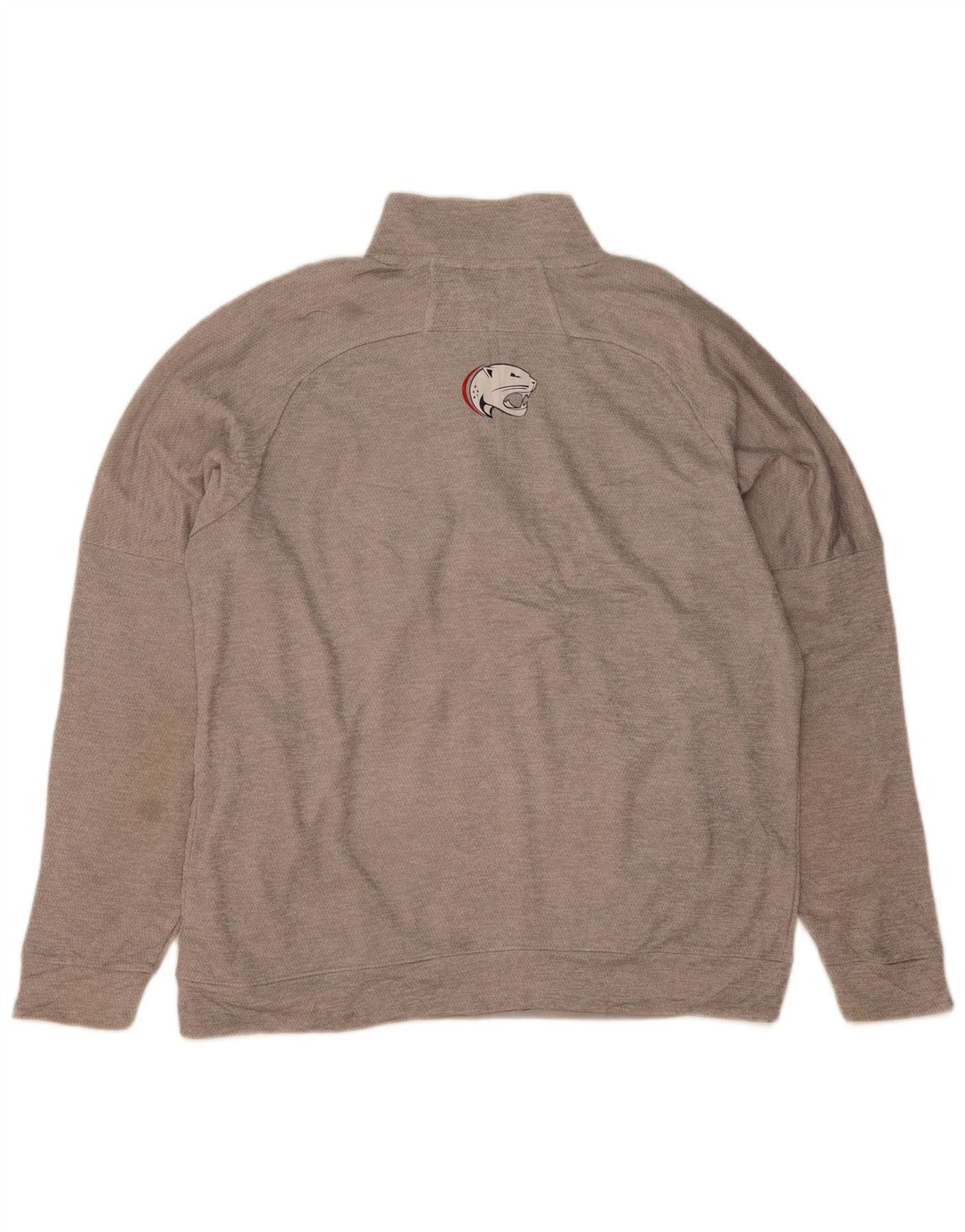 ADIDAS Mens Graphic Zip Neck Sweatshirt Jumper XL Grey Polyester