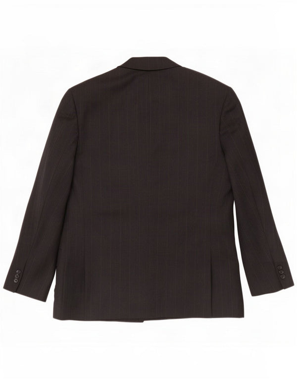 Marks & Spencer Mens Short Blazer Jacket UK 42 XL Black Pinstripe