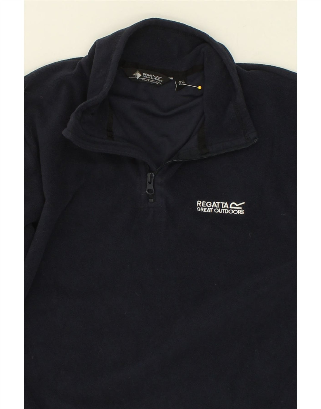 REGATTA Womens Zip Neck Fleece Jumper UK 10 Small Navy Blue Polyester Vintage Regatta and Second-Hand Regatta from Messina Hembry 