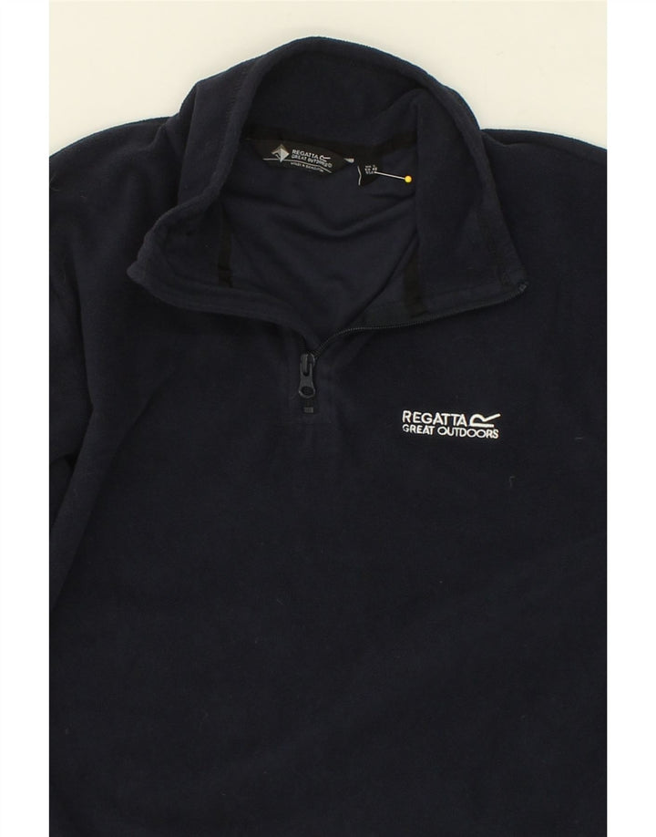 REGATTA Womens Zip Neck Fleece Jumper UK 10 Small Navy Blue Polyester Vintage Regatta and Second-Hand Regatta from Messina Hembry 