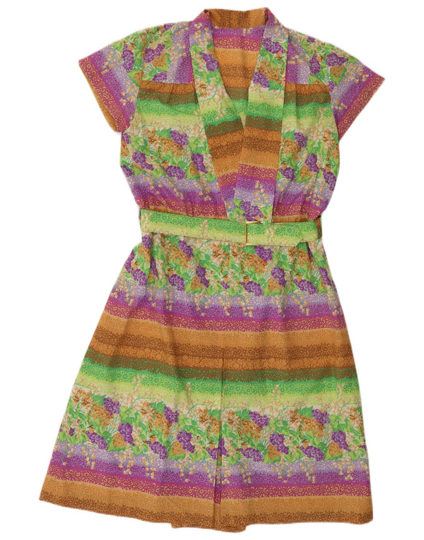 Vintage Womens A-Line Dress UK 16 Large Multicoloured Floral