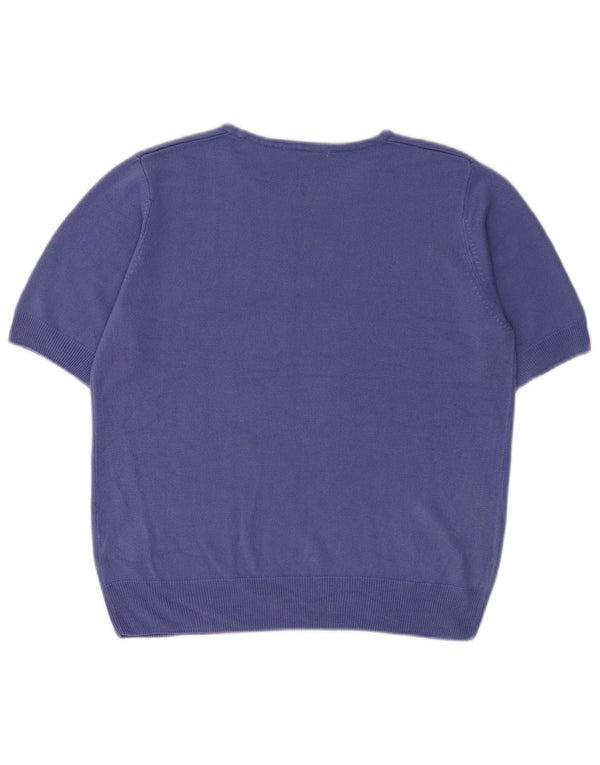 Marks & Spencer Womens Boat Neck Jumper Sweater UK 14 Medium Purple