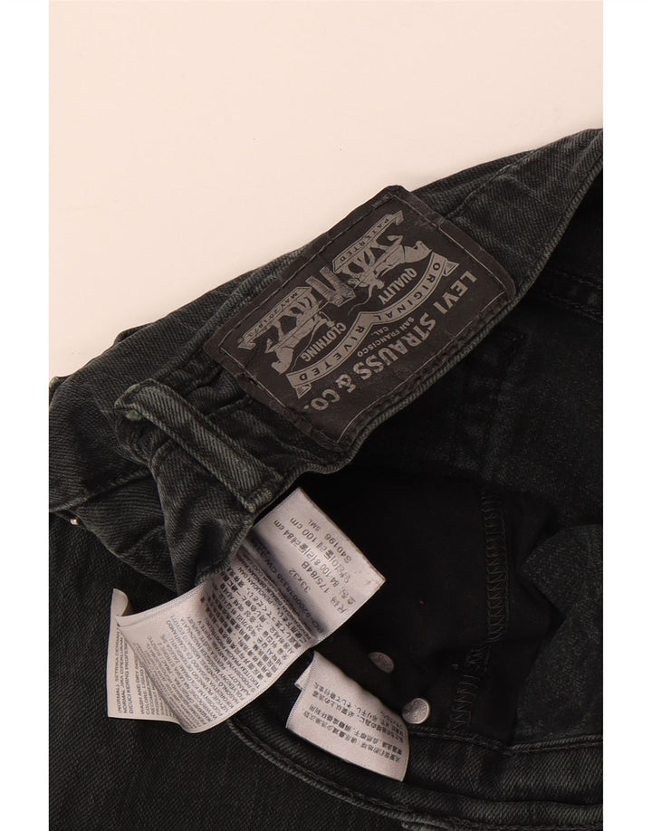 Levi's Mens Distressed Straight Jeans W33 L32 Black Cotton